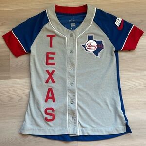 Women's Texas Rangers Nike Gray/Royal Walk Off Jersey - Size Small